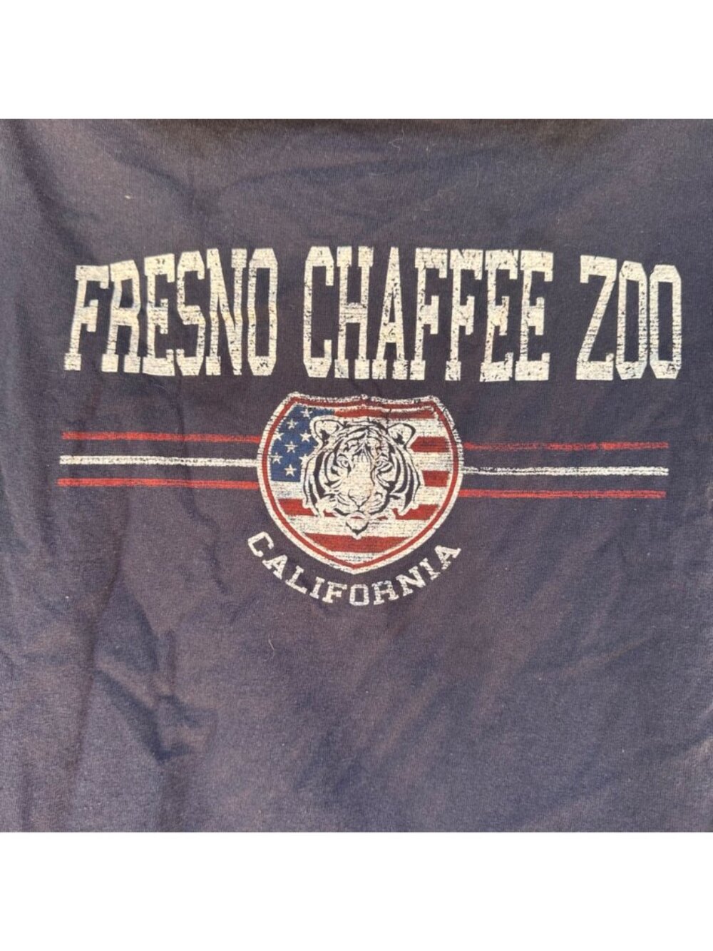 Fresno Chaffee Zoo California Navy Blue Short Sleeve T-Shirt With Tiger Graphic - Picture 3 of 12